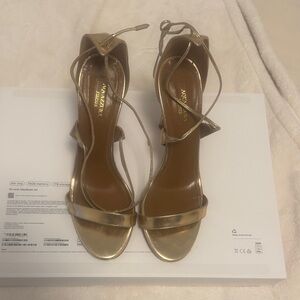Aquazzura Metallic Gold Heels